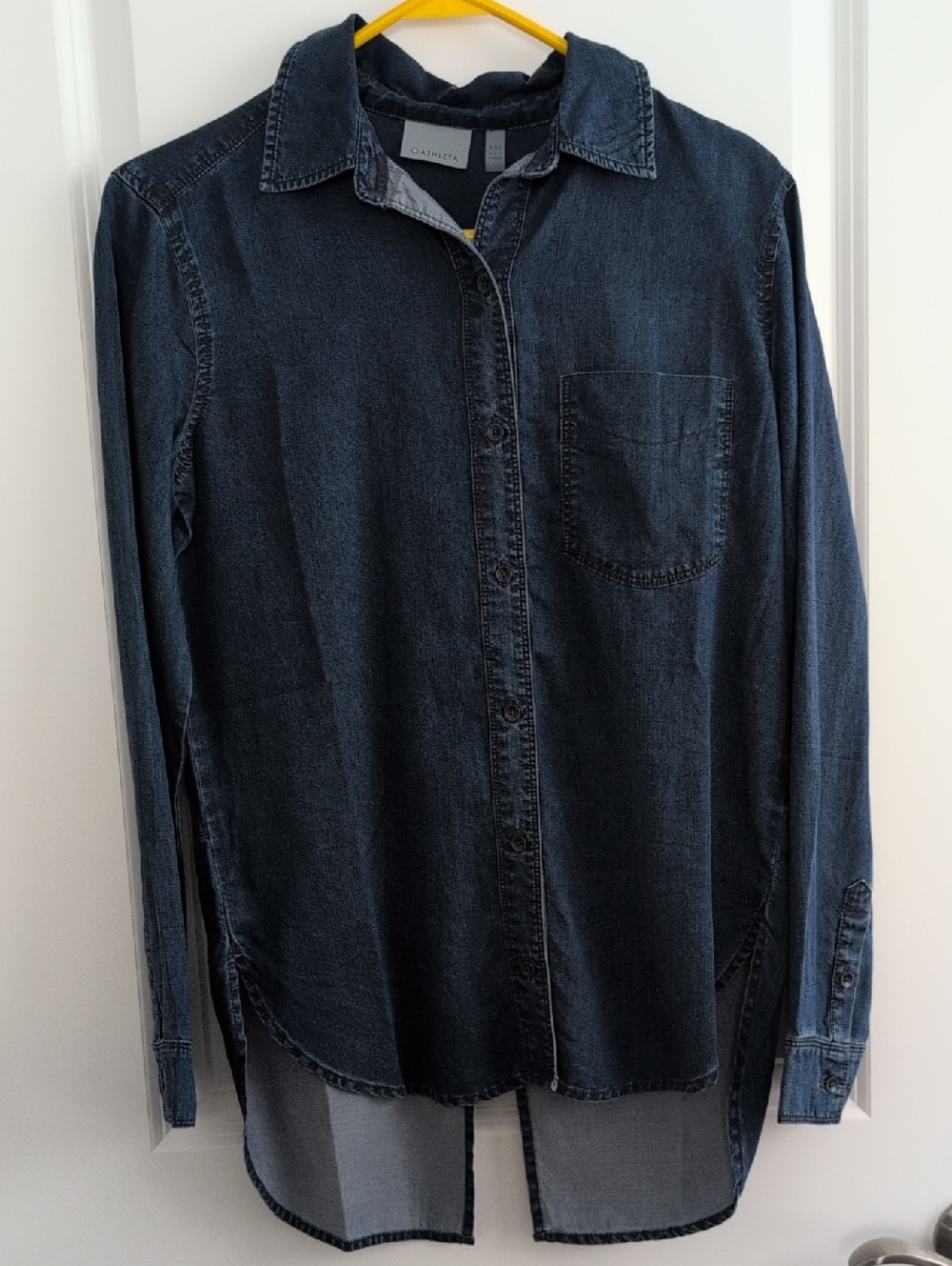 Athleta Dark Denim-dyed Button Down